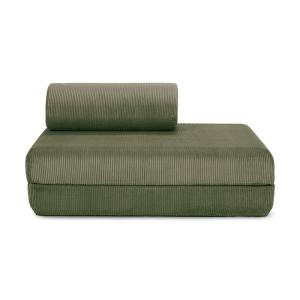 Canapé convertible et modulable 2 places en velours vert