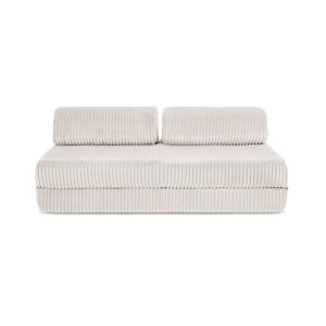 Canapé convertible et modulable 3 places en velours blanc