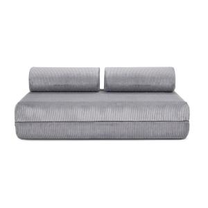 Canapé convertible et modulable 3 places en velours gris