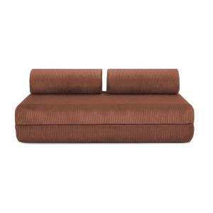 Canapé convertible et modulable 3 places en velours terraco…