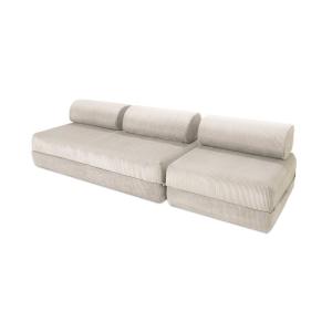 Canapé convertible et modulable 4 places en velours blanc