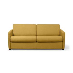 Canapé convertible express 3 places en tissu jaune - 140x19…