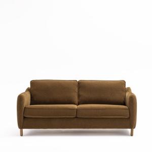 Canapé convertible express 3 places en tissu pieds bois fon…
