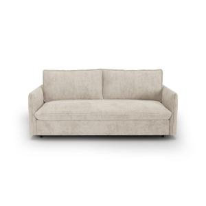 Canapé convertible express 3 places en tissu tramé beige