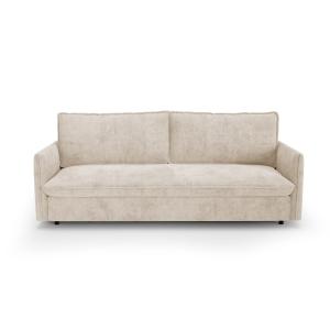 Canapé convertible express 3 places en tissu tramé crème
