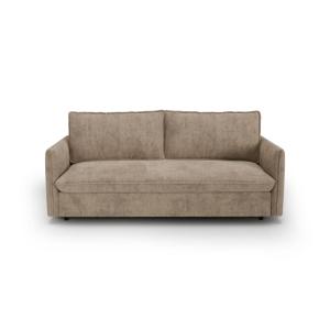 Canapé convertible express 3 places en tissu tramé taupe