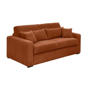Canapé convertible express 3 places en velours côtelé terra…