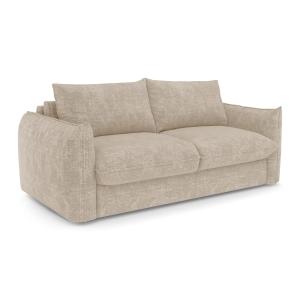Canapé convertible express 3 places en velours gaufré beige…