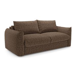 Canapé convertible express 3 places en velours texturé brun…