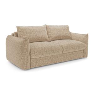 Canapé convertible express 3 places en velours texturé taup…