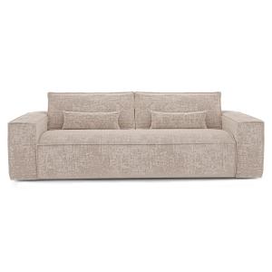 Canapé convertible express 3 places velours gaufré beige