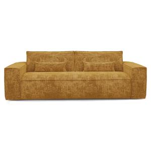 Canapé convertible express 3 places velours gaufré moutarde…