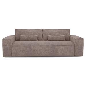 Canapé convertible express 3 places velours gaufré taupe