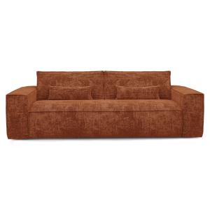 Canapé convertible express 3 places velours gaufré terracot…