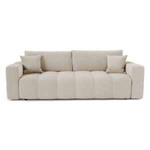 Canapé convertible express 4 places en velours texturé beig…