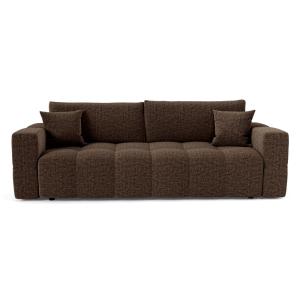 Canapé convertible express 4 places en velours texturé brun…
