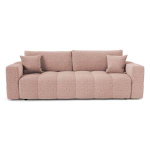 Canapé convertible express 4 places en velours texturé rose…