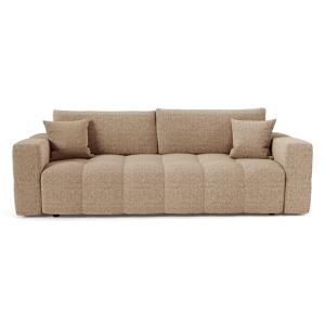 Canapé convertible express 4 places en velours texturé taup…