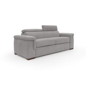 Canapé convertible matelas H18 200 cm gris clair