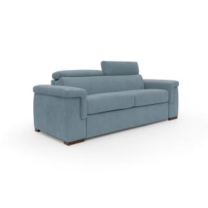 Canapé convertible matelas H18 220 cm bleu pastel
