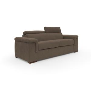 Canapé convertible matelas H18 220 cm brun