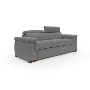 Canapé convertible matelas H18 220 cm gris