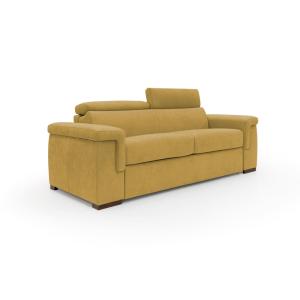 Canapé convertible matelas H18 220 cm jaune