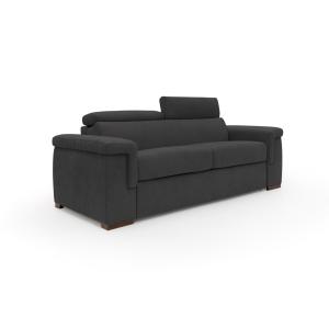 Canapé convertible matelas H18 220 cm noir
