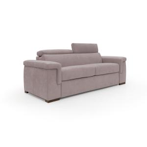 Canapé convertible matelas H18 220 cm rose