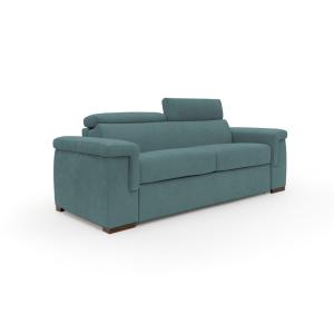 Canapé convertible matelas H18 220 cm vert pétrole