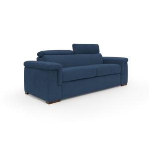 Canapé convertible matelas H18 240 cm bleu