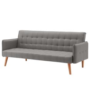 Canapé convertible scandinave 3 places en tissu gris