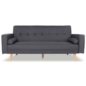 Canapé convertible scandinave 3 places en tissu gris foncé