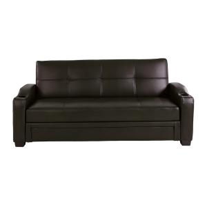 Canapé convertible simili cuir 3 places marron chocolat