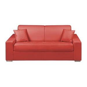 Canapé convertible simili cuir 3 places rouge