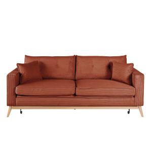 Canapé convertible style scandinave 3 places en velours côt…