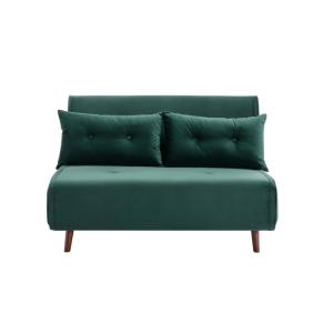 Canapé convertible velours 2 places vert sapin