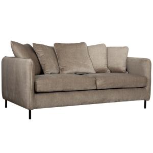 Canapé convertible velours 3 places couchage 140x190 cm bei…