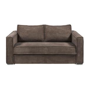 Canapé convertible velours 3 places marron