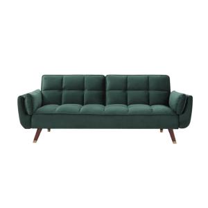 Canapé convertible velours 3 places vert