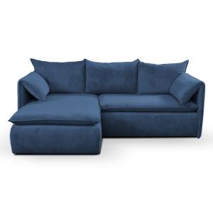 Canapé convertible velours 4 places bleu nuit
