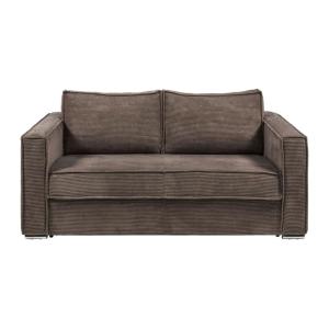 Canapé convertible velours marron  avec matelas 14 cm