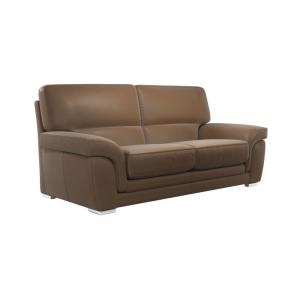 Canapé cuir 3 places biscuit