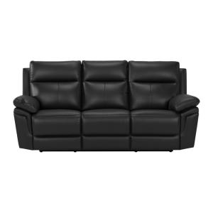 Canapé  cuir 3 places noir