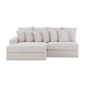 Canapé d'angle 2-3 places assise profonde en velours côtelé…