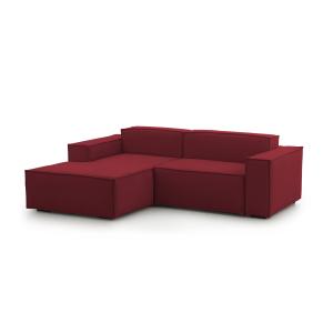 Canapé d'angle 2 places en tissu rouge