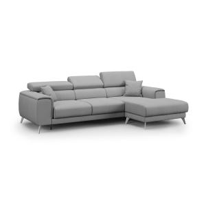 Canapé d'angle 260 cm droit gris