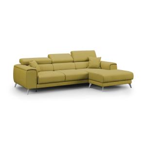 Canapé d'angle 260 cm droit jaune