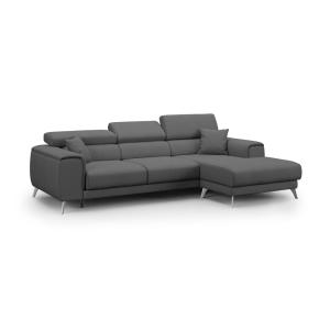 Canapé d'angle 260 cm gauche anthracite