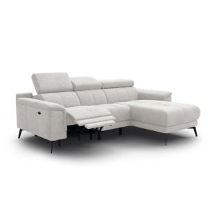 Canapé d’angle 3 places avec 1 fonction relax, beige